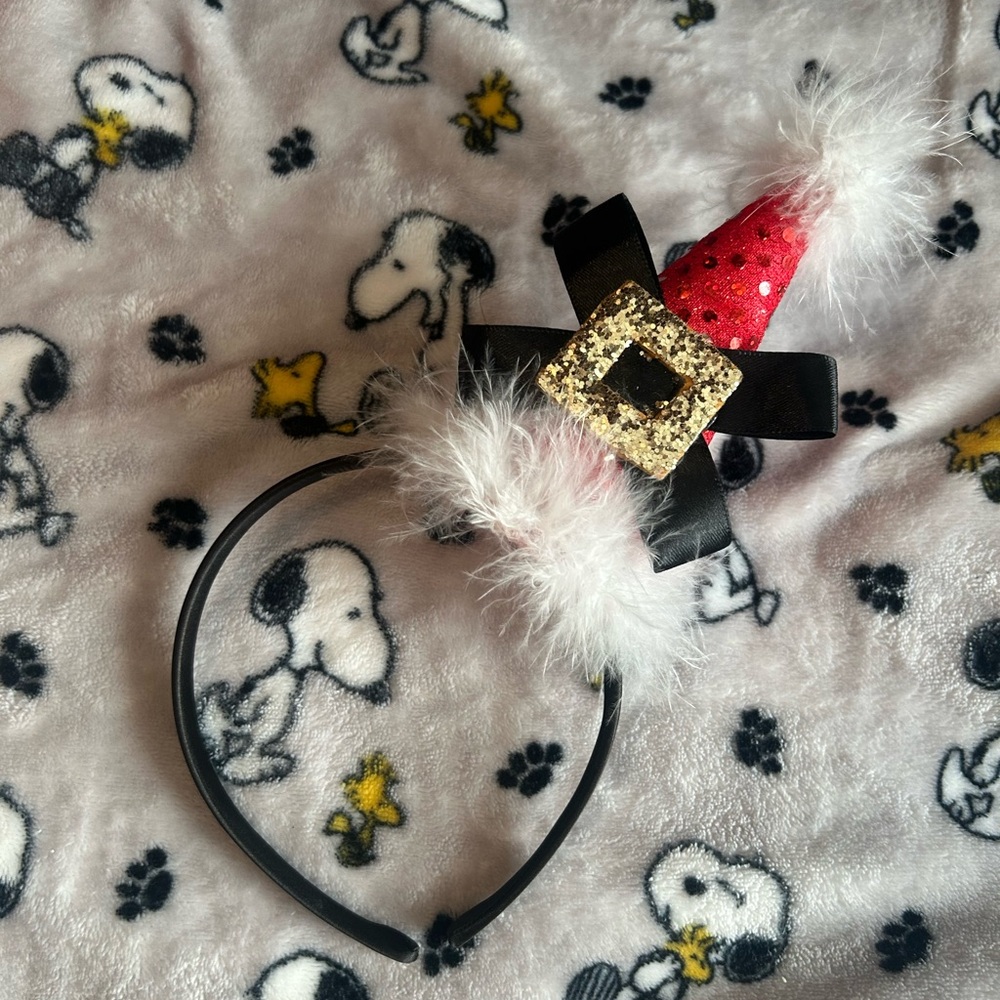 Festive Santa Hat Headband with Bow